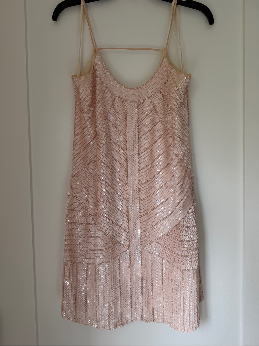 Parker Blush Sequin Beaded Mini Dress